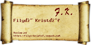 Filyó Kristóf névjegykártya