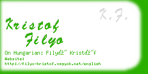 kristof filyo business card